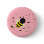 kawaii bee swarm and polka dots pastel pink buttons