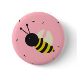 kawaii bee swarm and polka dots pastel pink buttons