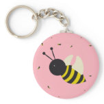 kawaii bee swarm and polka dots pastel pink keychains