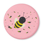 kawaii bee swarm and polka dots pastel pink magnets