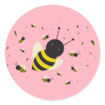 kawaii bee swarm and polka dots pastel pink stickers