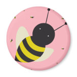 KAWAII BEE SWARM AND polka dots pink pastel magnets