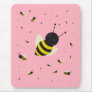 KAWAII BEE SWARM AND polka dots pink pastel Mousepads