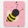 KAWAII BEE SWARM AND polka dots pink pastel Mousepads
