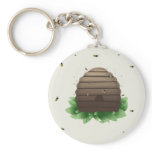 kawaii beehive and beeswarm keychains