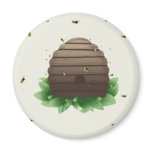 kawaii beehive and beeswarm refrigerator magnet