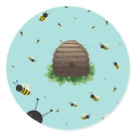 kawaii beehive and beeswarm stickers