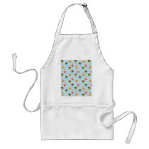 Kawaii blue cupcake pattern print. apron