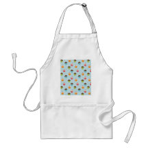 Kawaii blue cupcake pattern print. apron