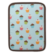 Kawaii blue cupcake pattern print iPad sleeve
