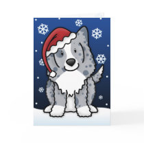 Kawaii Blue Sheltie Christmas Card