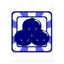 Kawaii Blueberry Basket (Boy) Business Card Templates