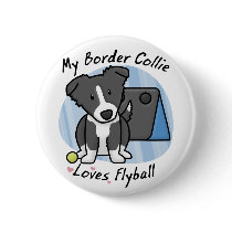 Kawaii Border Collie Flyball Button