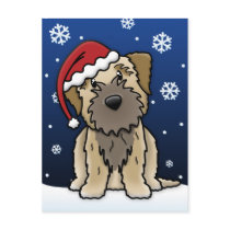 Kawaii Border Terrier Christmas Postcard