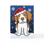 Kawaii Brittany Spaniel Christmas Card