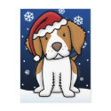 Kawaii Brittany Spaniel Christmas Postcard