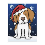 Kawaii Brittany Spaniel Christmas Postcard