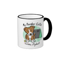Kawaii Brown Border Collie Flyball Mug