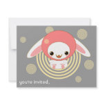 kawaii bunny pink announcement