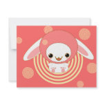 kawaii bunny pink invitation