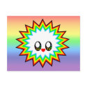 KAWAII BURST RAINBOW HAPPY FACE postcards