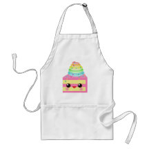 Kawaii Cake Pink Rainbow Sprinkles Fun Dessert Apron