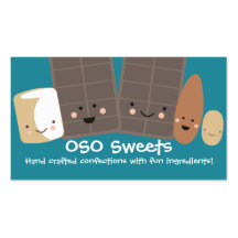 kawaii candy making marshmallows chocolate busi... business cards