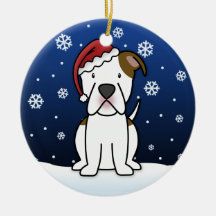 Kawaii Cartoon American Bulldog Christmas Christmas Tree Ornaments