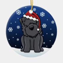 Kawaii Cartoon Black Russian Terrier Christmas Ornament