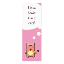 Kawaii cat bookmark business card template