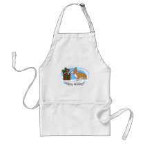 Kawaii Christmas Corgi Puppy Gift Apron