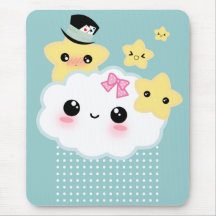 Kawaii cloud and cute stars mouse pads