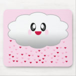 KAWAII CLOUD RAINING HEARTS LOVE mousepads
