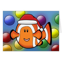 Kawaii Clownfish Christmas Card