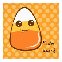 Kawaii Corn Candy sticking its tongue out Custom Invitation
