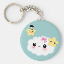 Kawaii couple cloud and star key chain