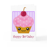 Kawaii Cupcake Birthday Card