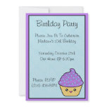 Kawaii Cupcake Birthday Party Invitations