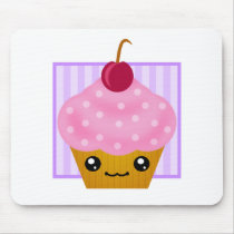 Kawaii Cupcake Cherry Mousepad
