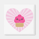 Kawaii Cupcake Heart Magnet