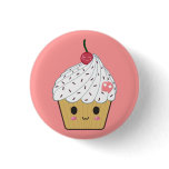 Kawaii Cupcake with Pink Sugar Skull and Cherry