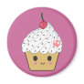 Kawaii Cupcake with Pink Sugar Skull and Cherry