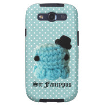 Kawaii Cute Crochet Amigurumi Octopus Top Hat Blue Samsung Galaxy SIII Case