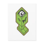 Kawaii cute vampire robot post card