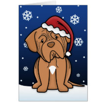 Kawaii Dogue de Bordeaux Christmas Card