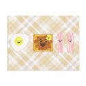 kawaii eggs waffle bacon breakfast postcards