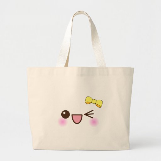 Kawaii face! tote bags
