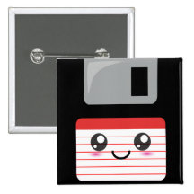 Kawaii Floppy Disc Button