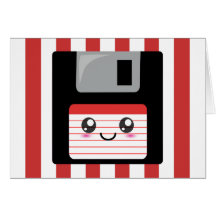 Kawaii Floppy Disc Greeting Cards