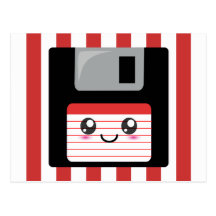 Kawaii Floppy Disc Postcard